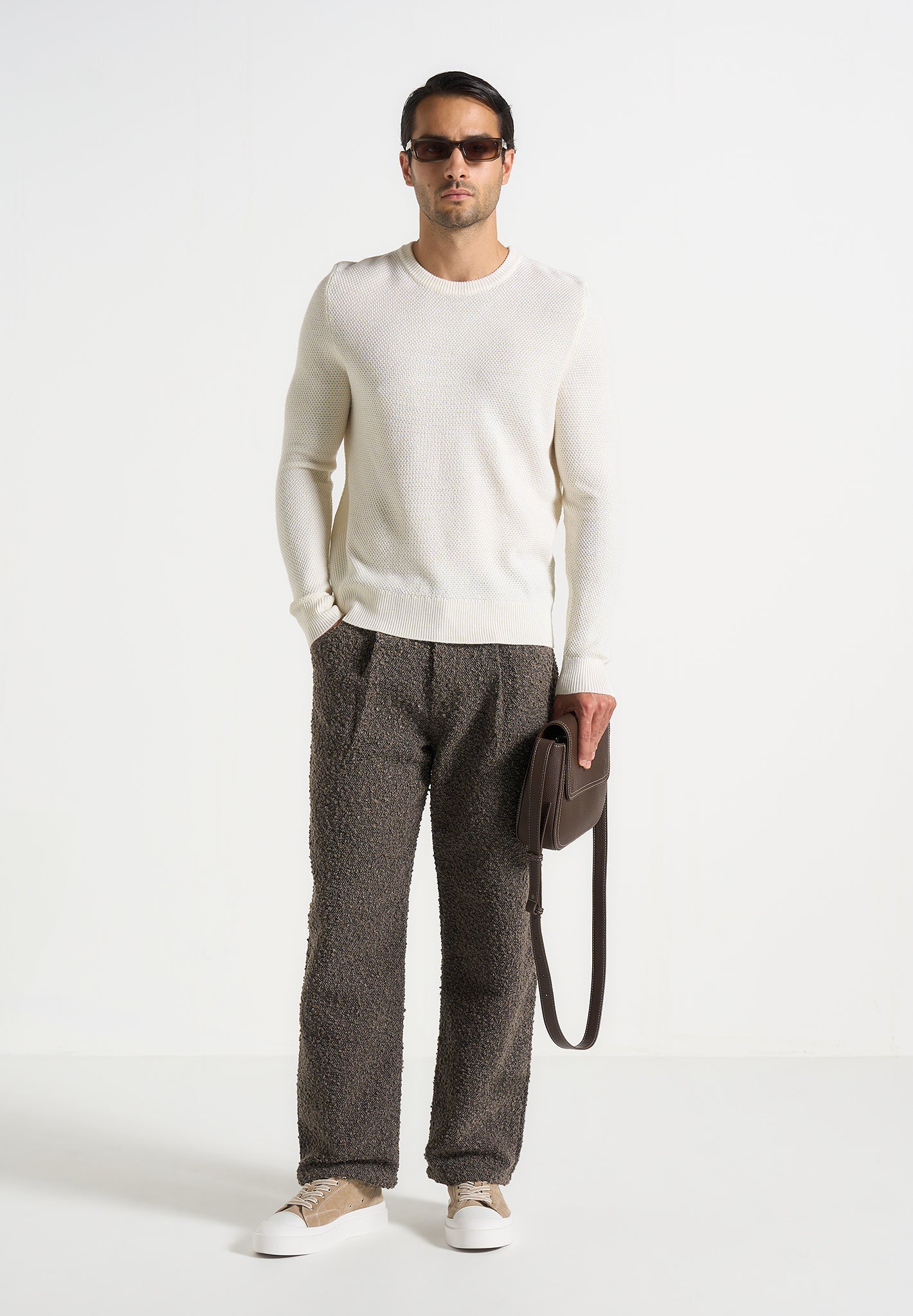 Arnault - Boucle Pleated Jeans - Brown 