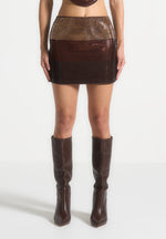 rhinestone-ombre-mini-skirt-brown-gold