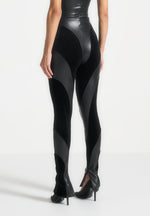 leather-and-velour-contour-leggings-black