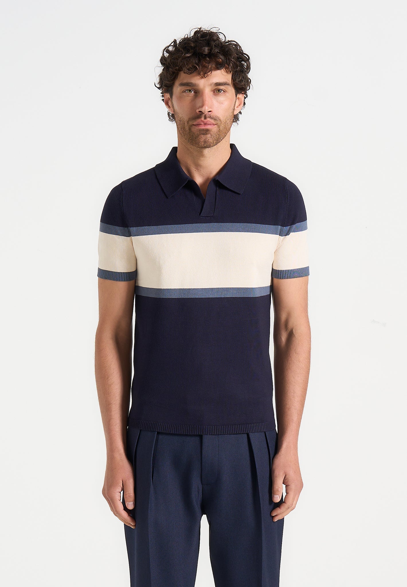 enzo-colour-block-polo-top-navy
