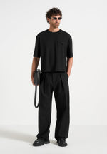 Lior - Box Pleat Wide Leg Trousers - Black