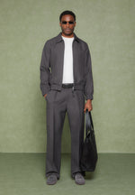 Luca - Relaxed Fit Pleated Pocket Trousers - Grey