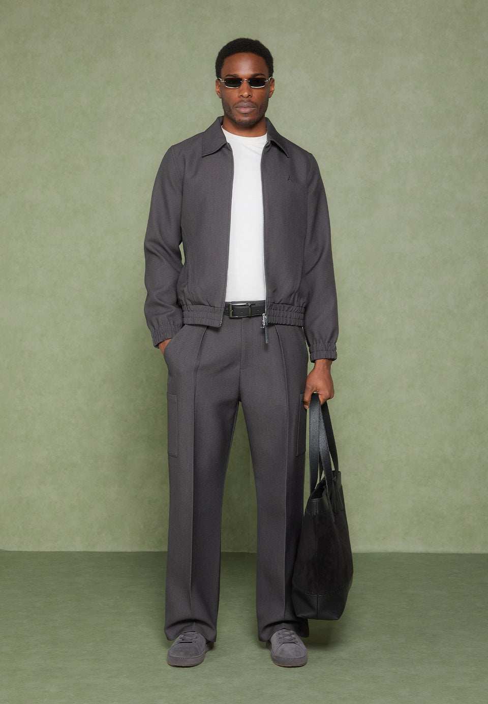 Luca - Relaxed Fit Pleated Pocket Trousers - Grey
