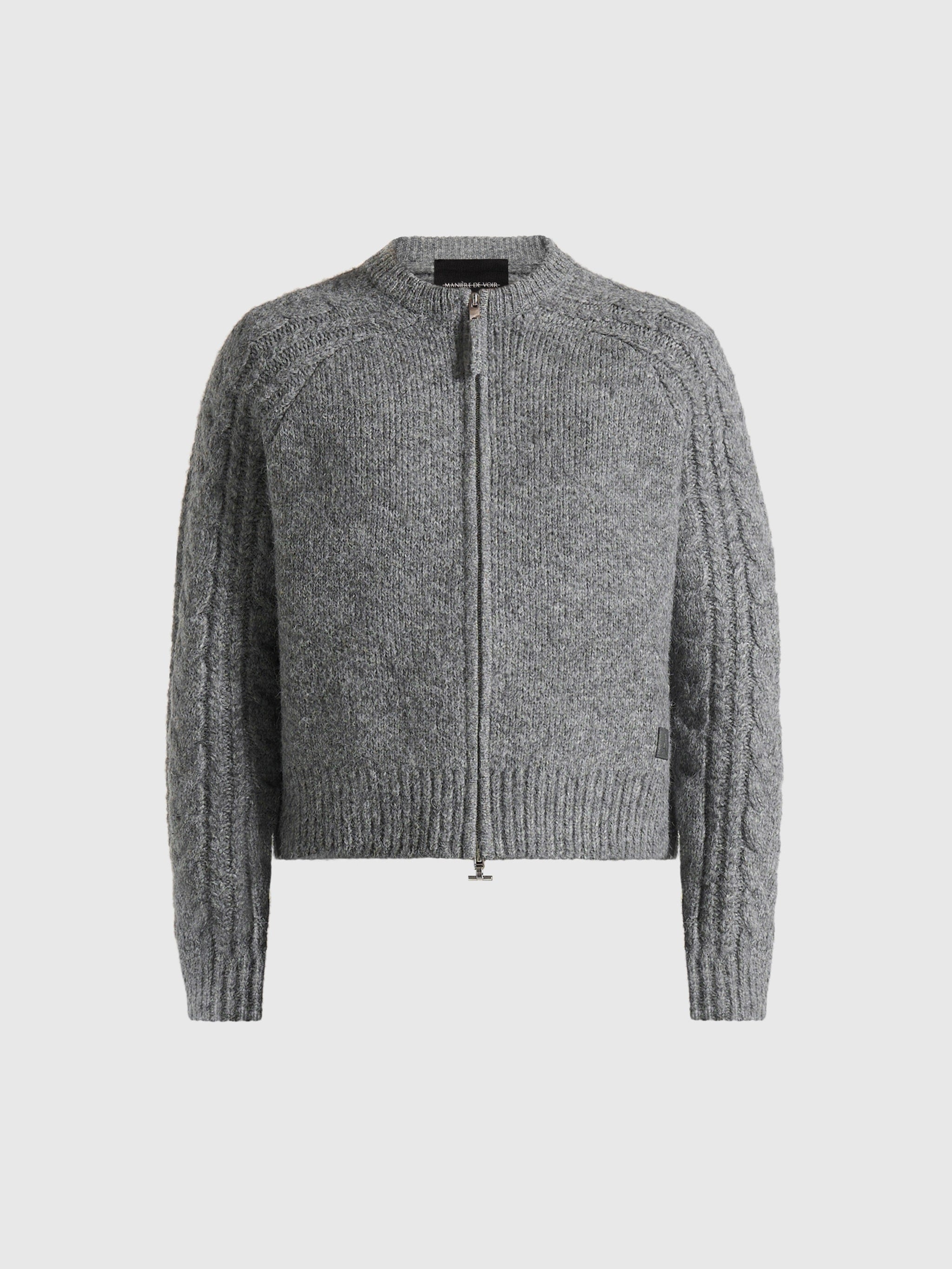 gaby-speckled-cable-knit-zip-cardigan-grey