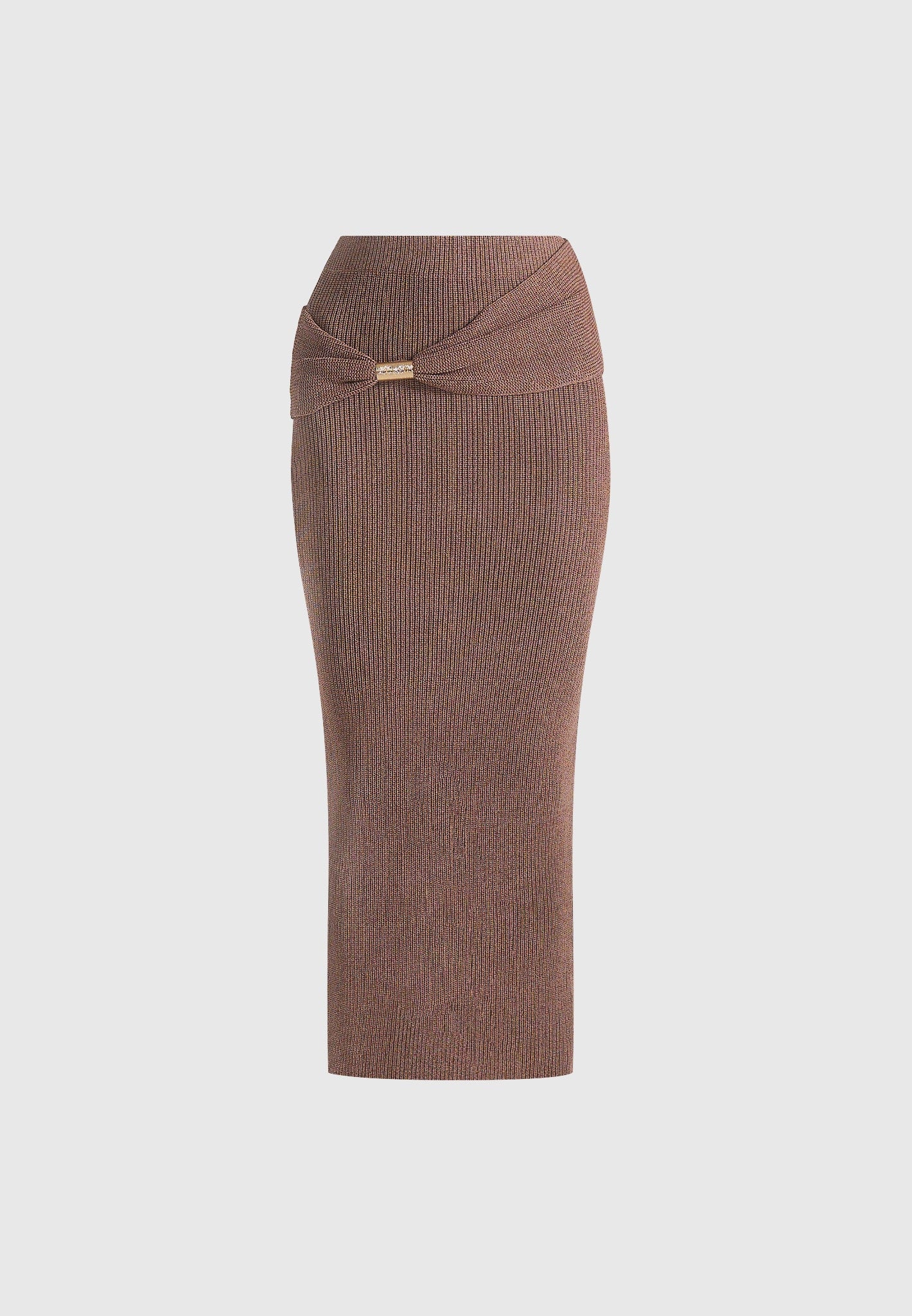 Amy - Asymmetric Midaxi Skirt With Hardware Detail - Taupe