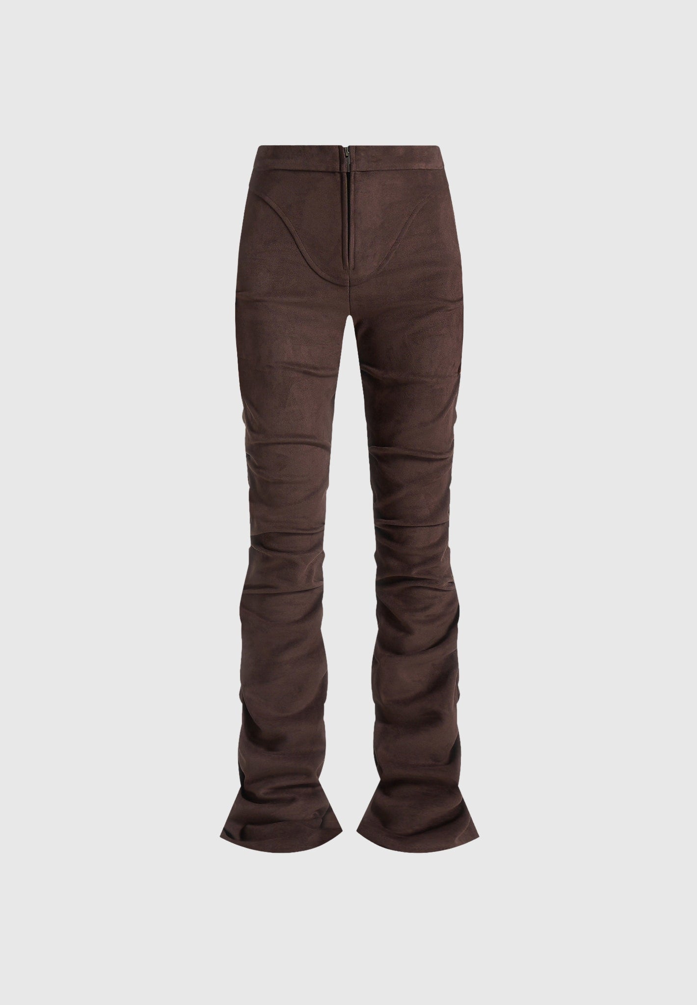caroline-tacked-suede-flared-trousers-brown