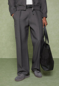 Luca - Relaxed Fit Pleated Pocket Trousers - Grey