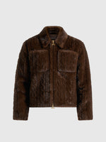David - Plush Cable Embossed Jacket - Brown