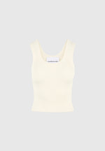 VS001 - Scoop Neck Ribbed Cotton Vest - Cream