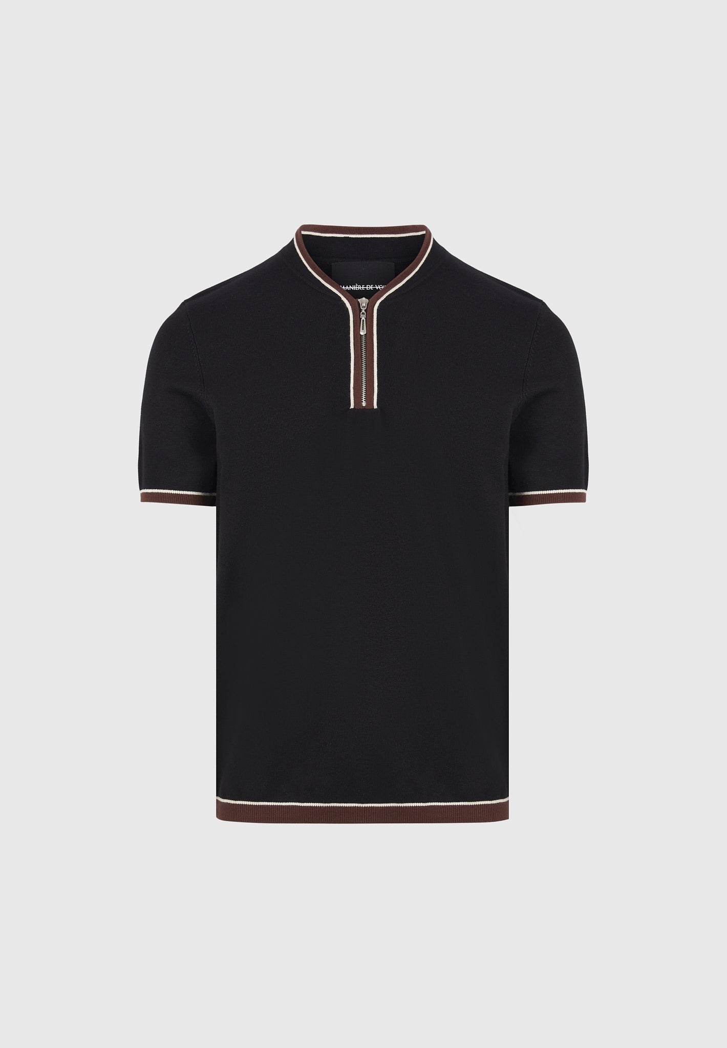 crew-neck-zip-polo-shirt-black
