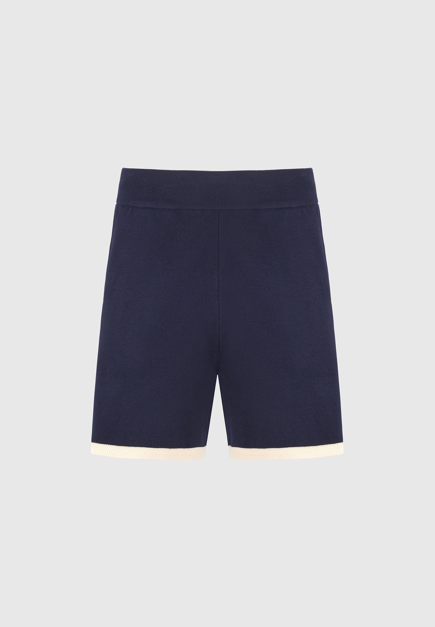 R⁠egis - Contrast Detail Knit Shorts - Navy