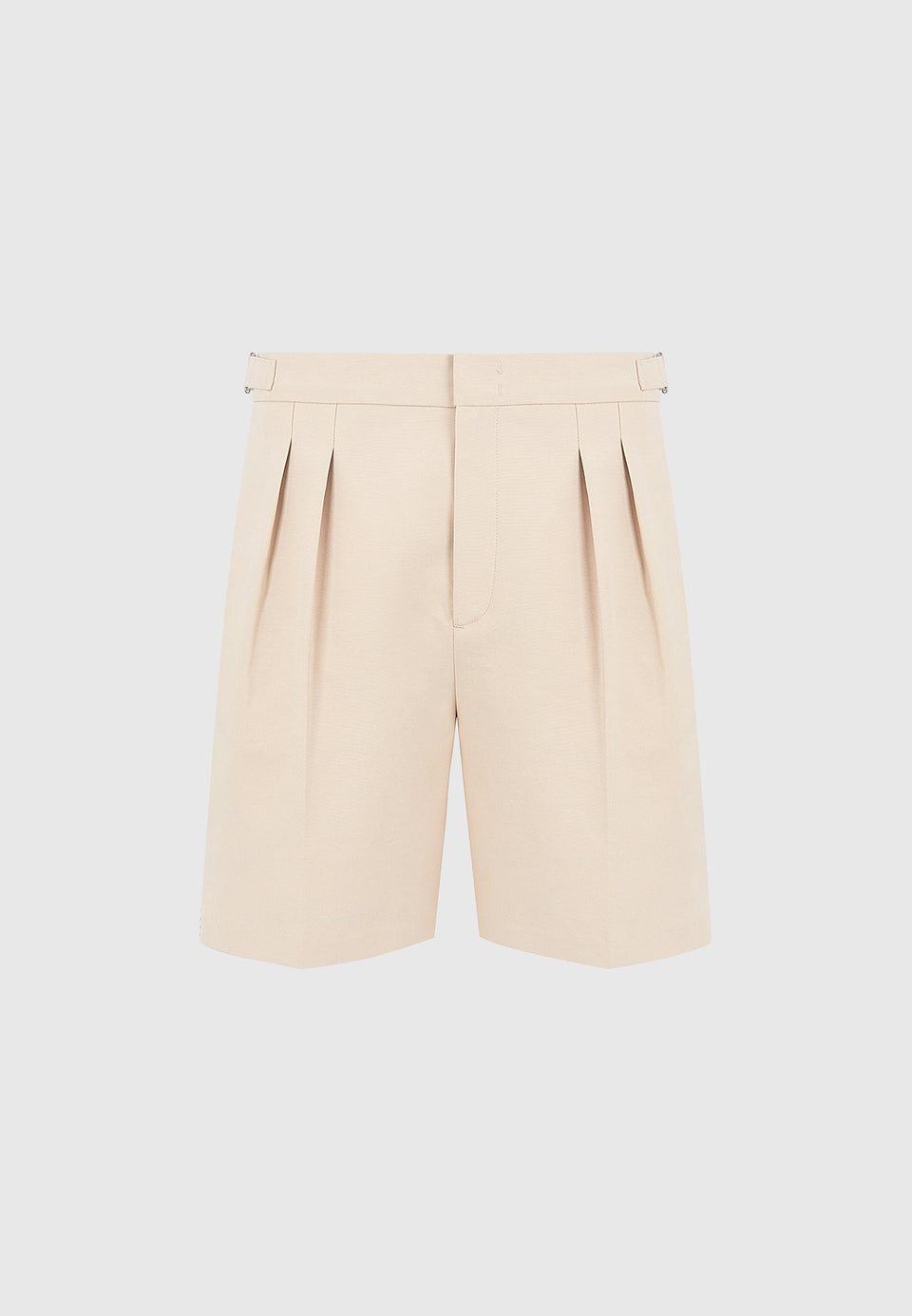 Victorin - Twin Pleat Chino Shorts with Stitch Detail - Beige