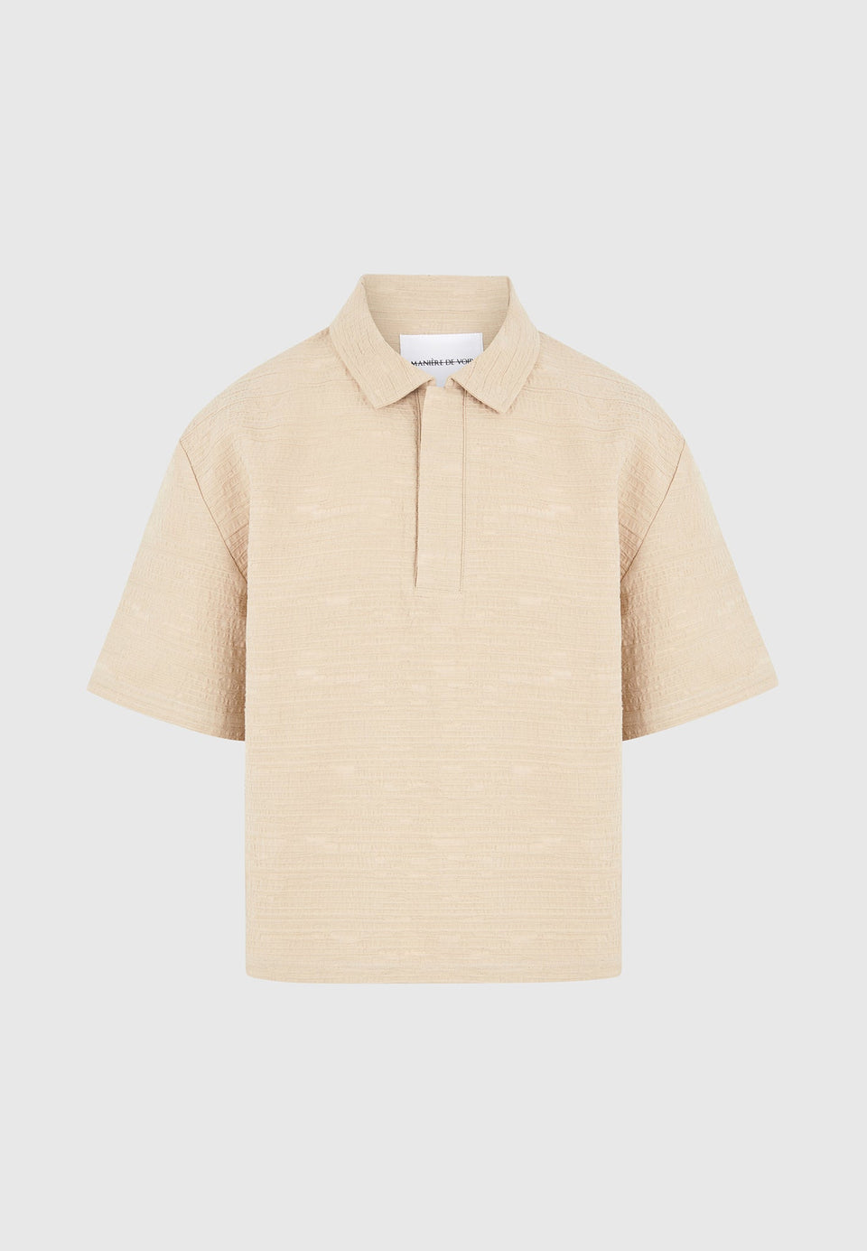 simon-boxy-textured-polo-shirt-beige