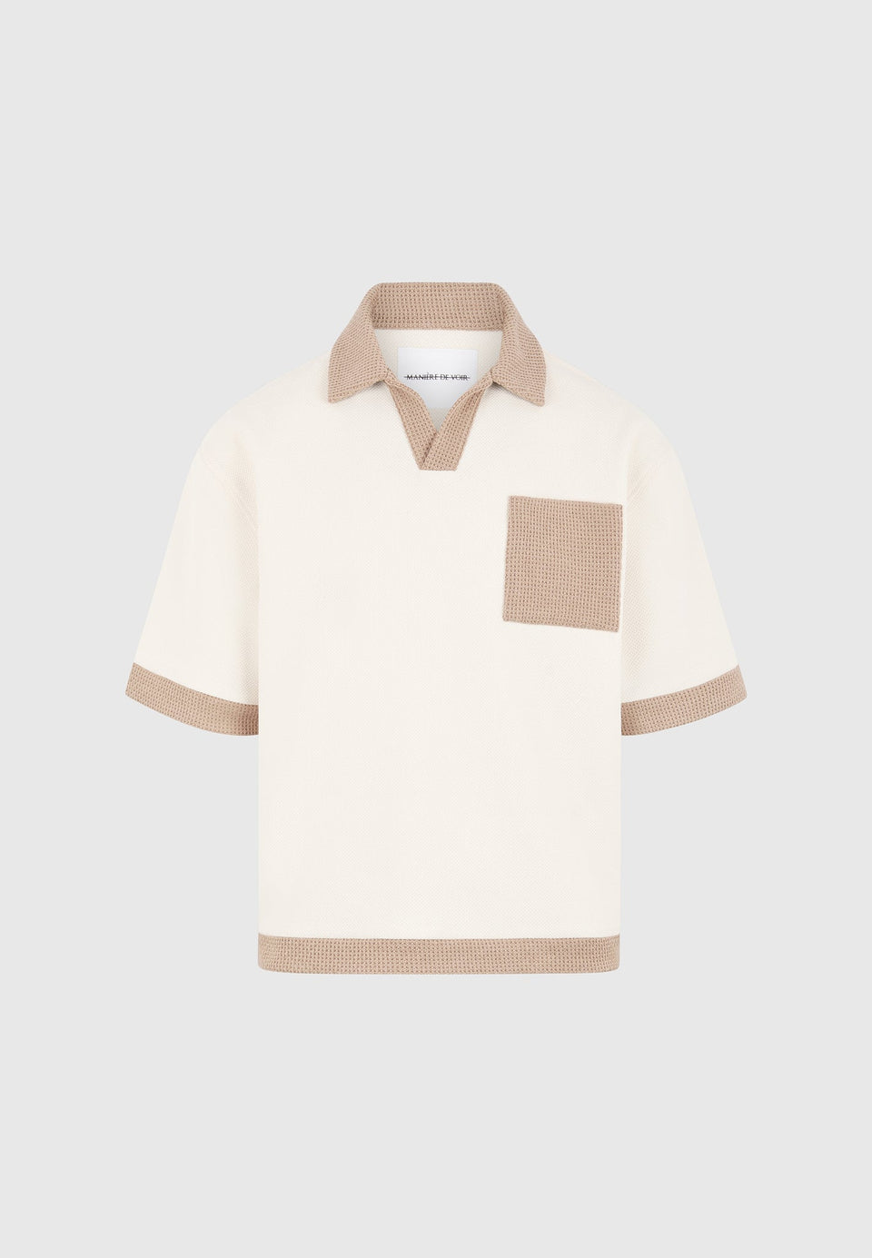 boxy-polo-shirt-with-crochet-detail-cream