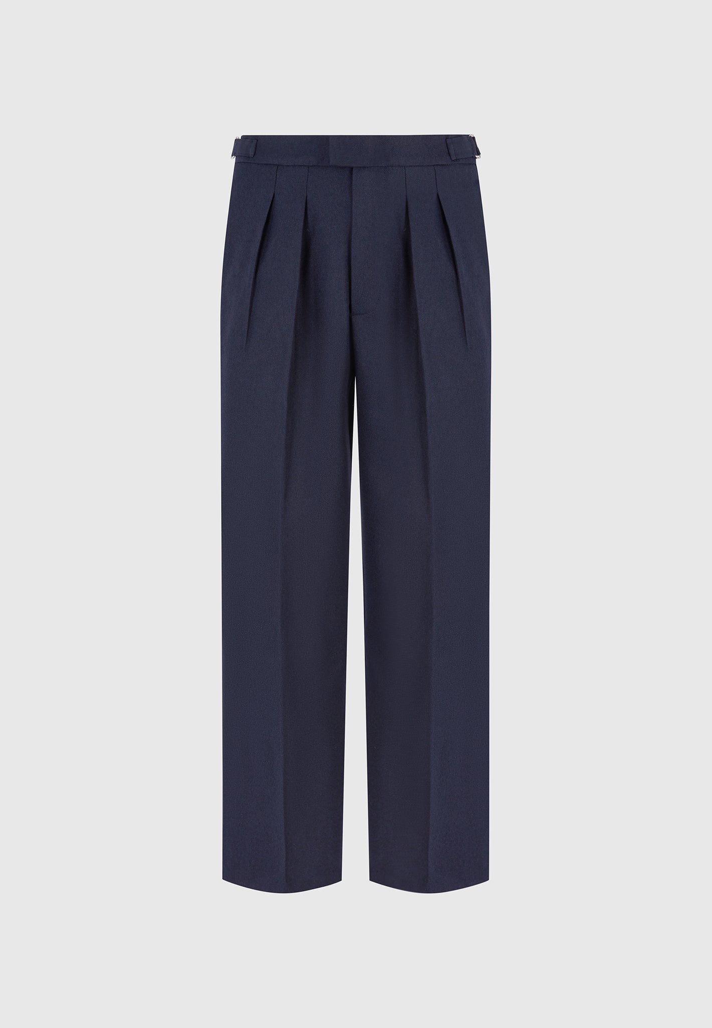 Pierre - Relaxed Fit Pleated Tailored Pants - Navy