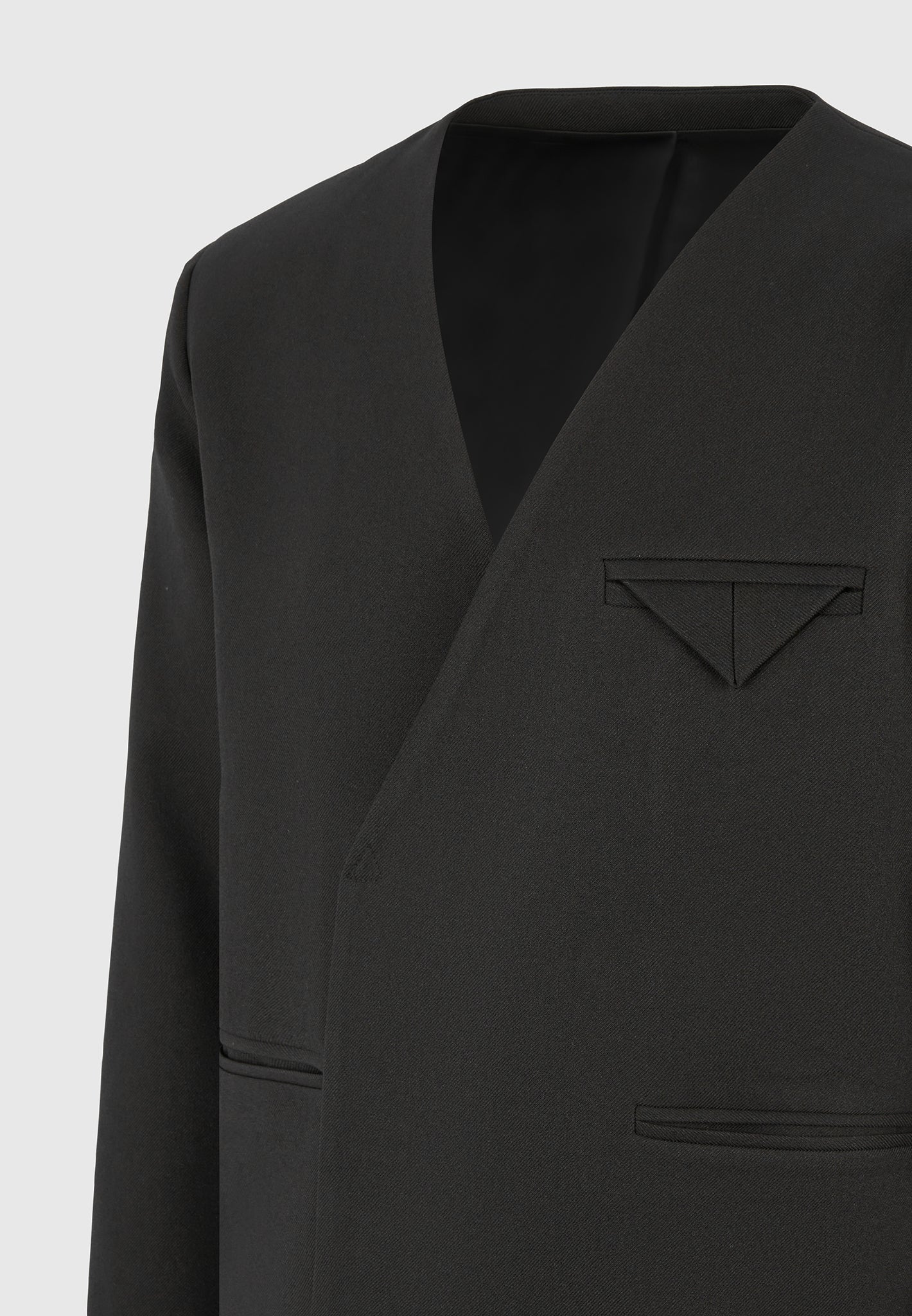 colin-collarless-double-breasted-minimal-blazer-black