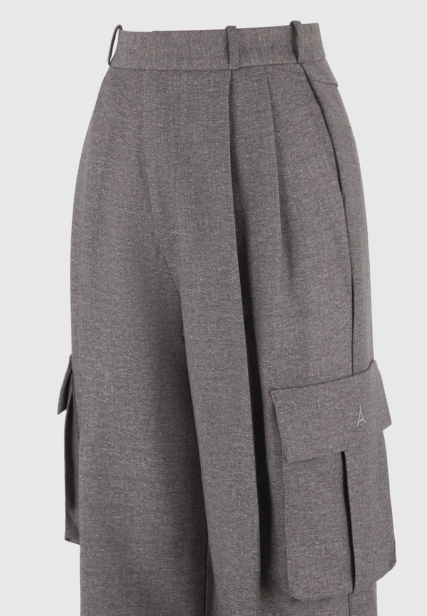 danielle-textured-tailored-pleated-cargo-trousers-grey-marl