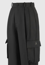 danielle-tailored-pleated-cargo-trousers-black