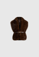 lira-fur-gilet-with-belt-dark-brown