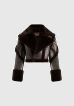 Kena - Vintage Leather & Plush 2-in-1 Gilet Jacket - Brown