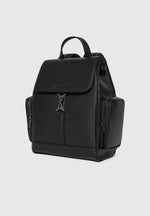 Taylor - Pebbled Leather Eiffel Clasp Backpack - Black