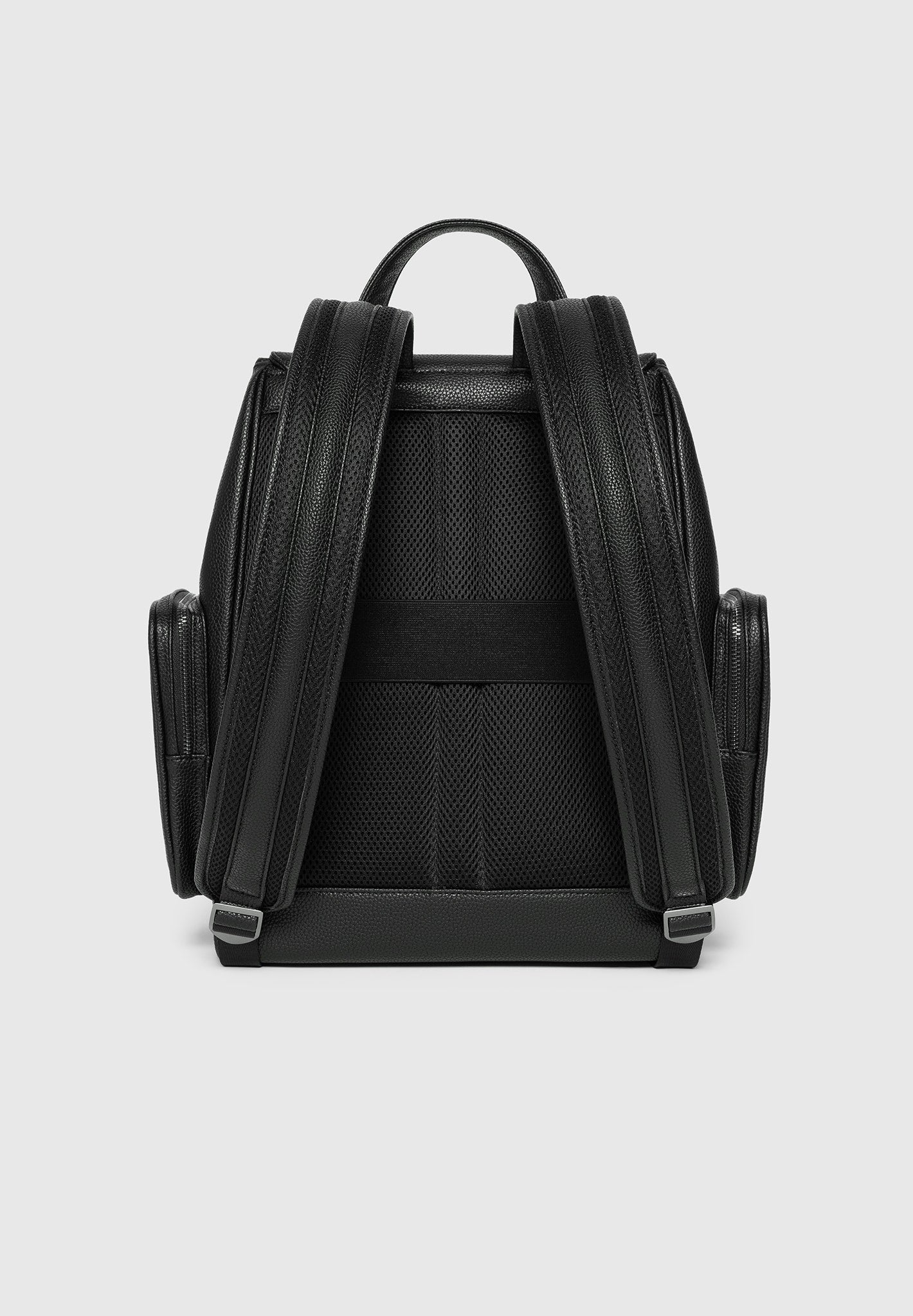 Taylor - Pebbled Leather Eiffel Clasp Backpack - Black