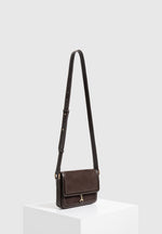 Misha - Suede & Leather Crossbody Bag - Brown