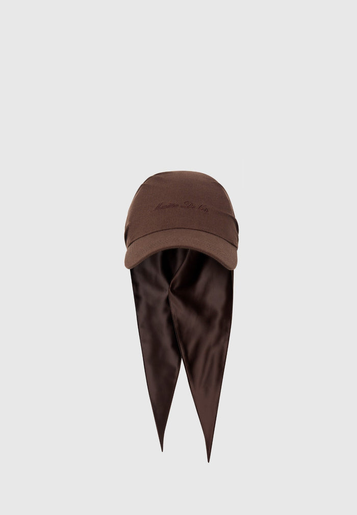 Arianne - Linen Bandana Cap - Brown