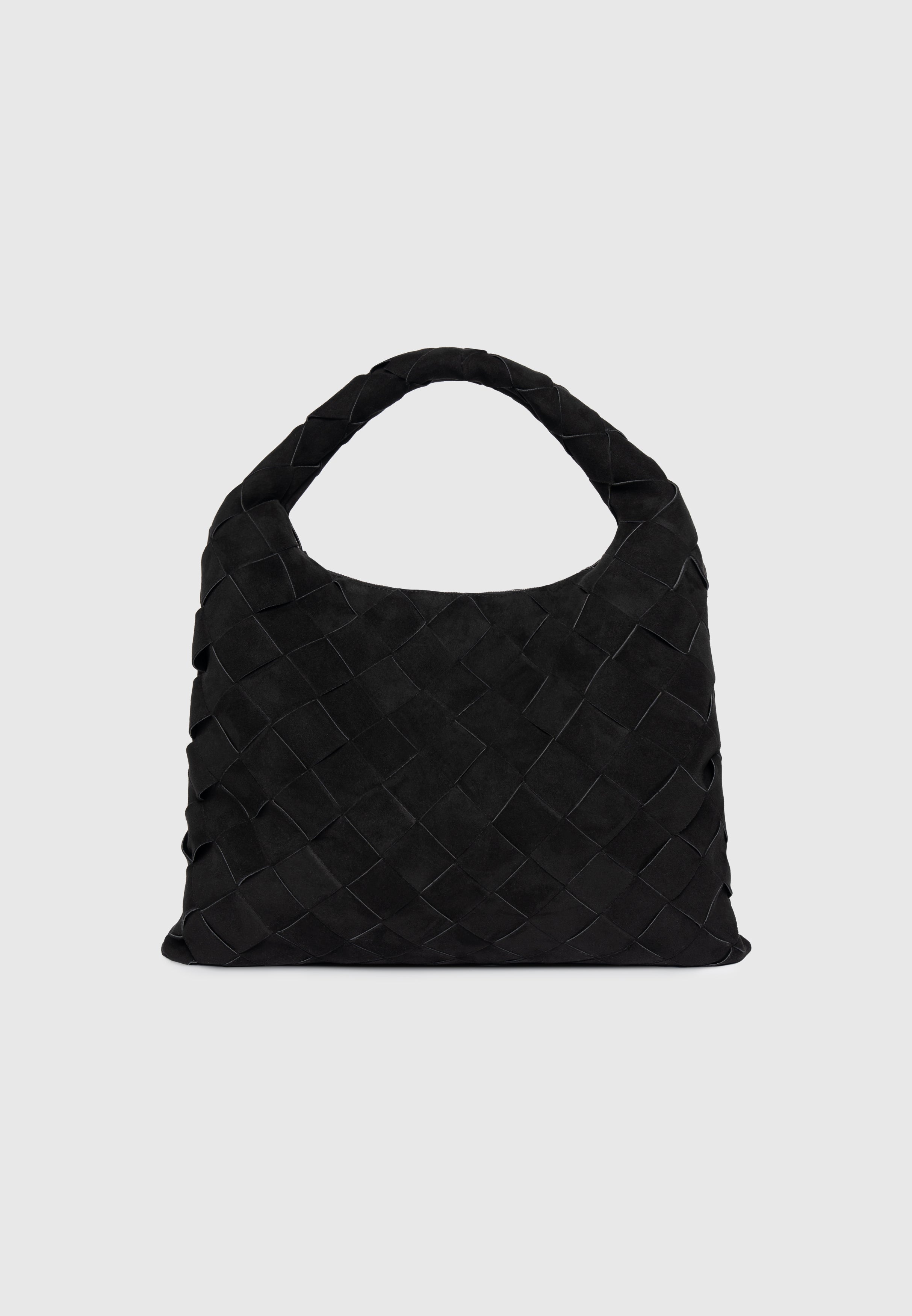 Aubin - Suede Woven Hobo Bag - Black