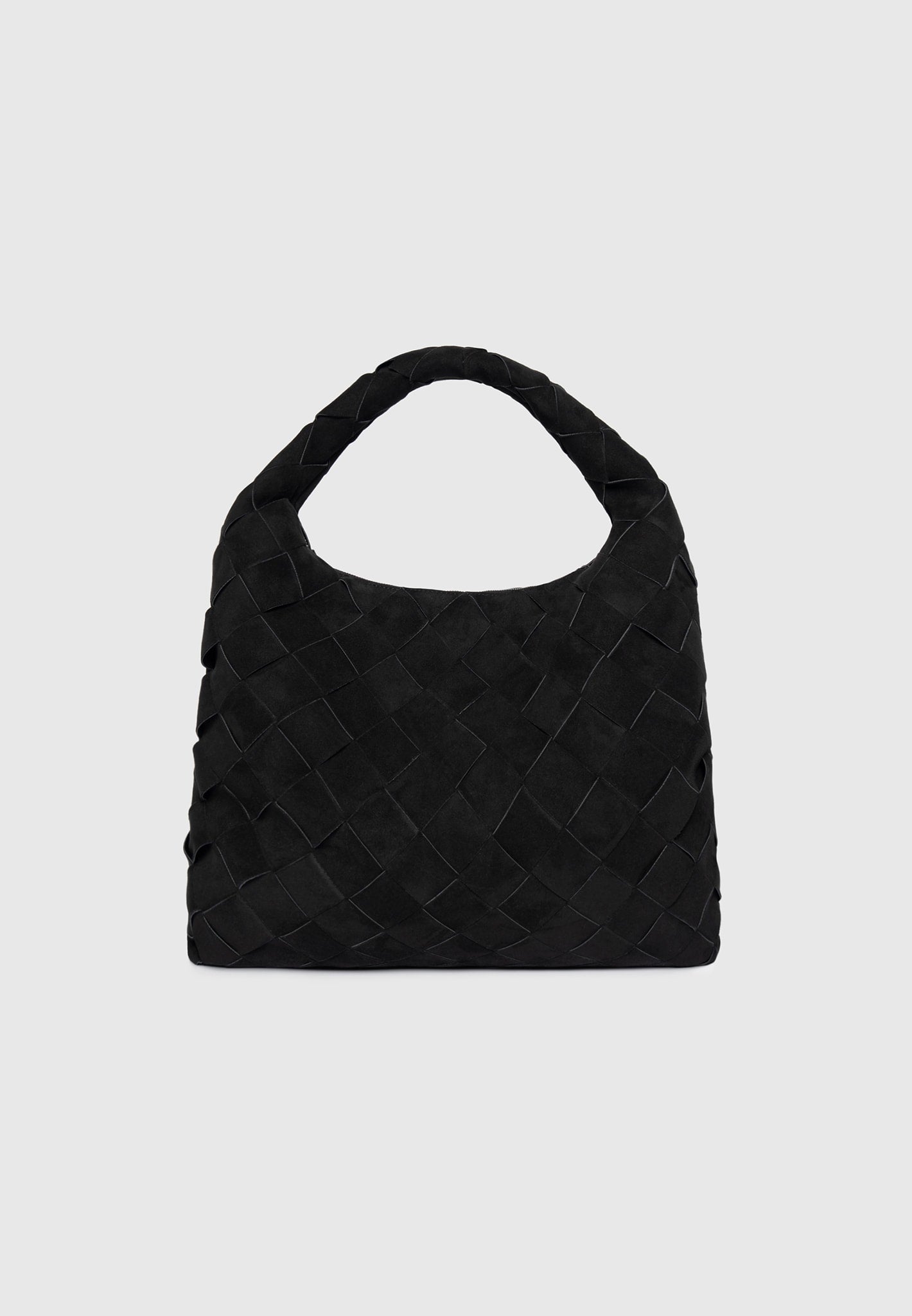 Aubin - Suede Woven Hobo Bag - Black