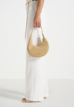 Sadie - Raffia Crescent Bag - Natural