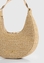 Sadie - Raffia Crescent Bag - Natural