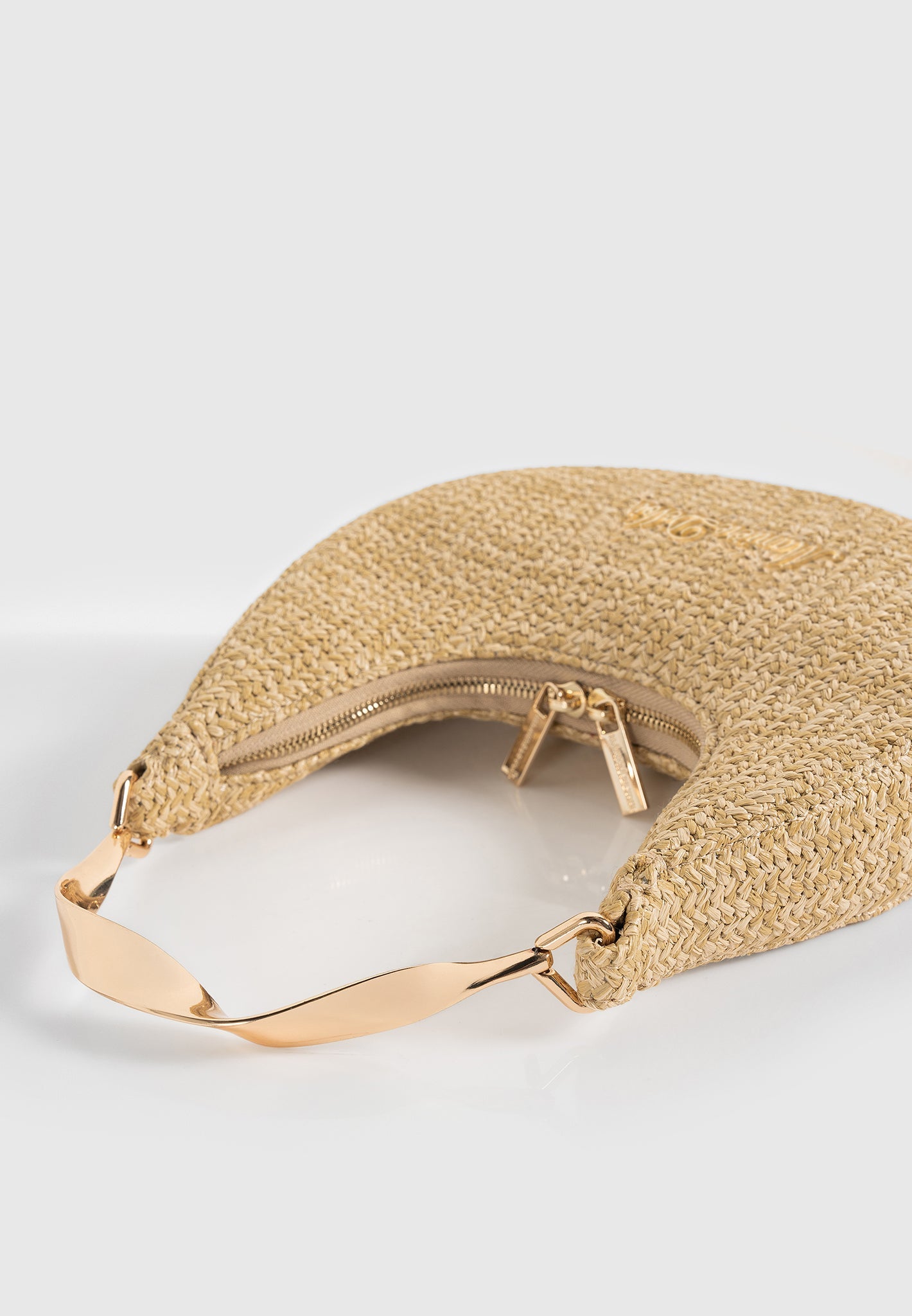 Sadie - Raffia Crescent Bag - Natural