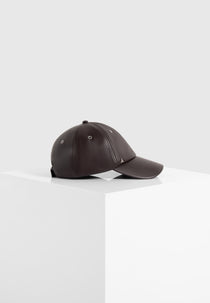 Lou - Leather Cap - Brown