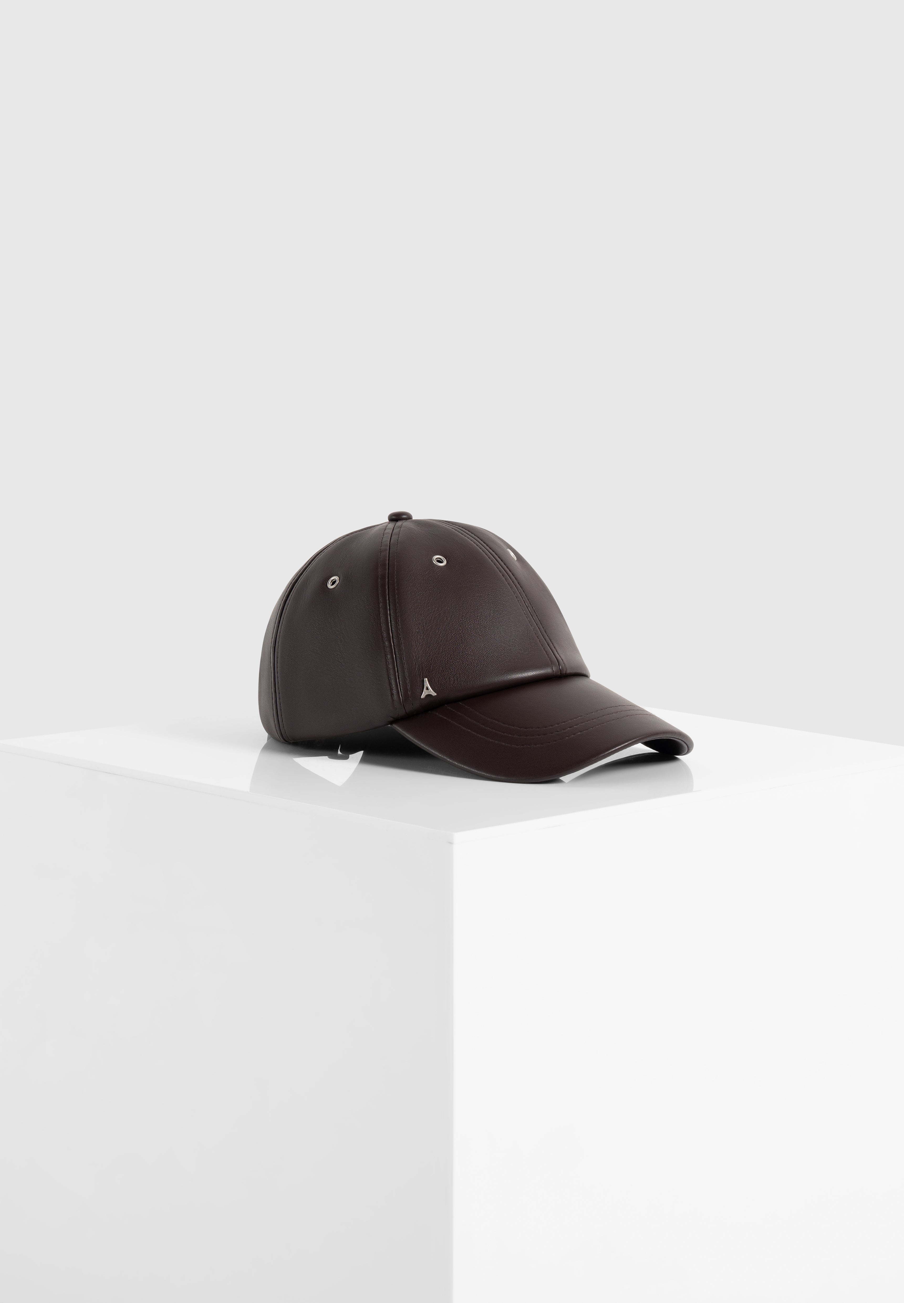 Lou - Leather Cap - Brown