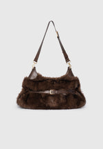 Cali - Fur Duffel Bag  - Brown