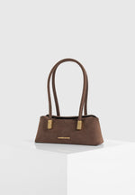 Annelise - Suede Baguette Bag - Brown