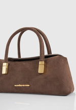Annelise - Suede Baguette Bag - Brown