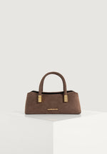 Annelise - Suede Baguette Bag - Brown