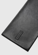 Melia - Reversible Leather & Suede Scarf - Black