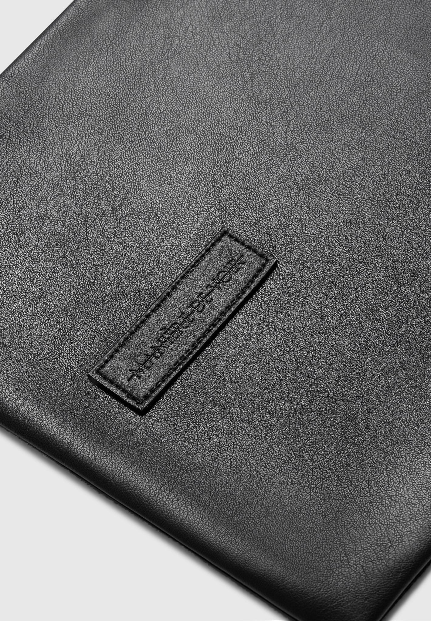 Melia - Reversible Leather & Suede Scarf - Black