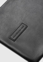 Melia - Reversible Leather & Suede Scarf - Black