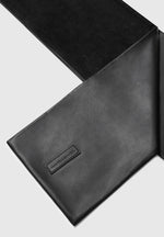 Melia - Reversible Leather & Suede Scarf - Black