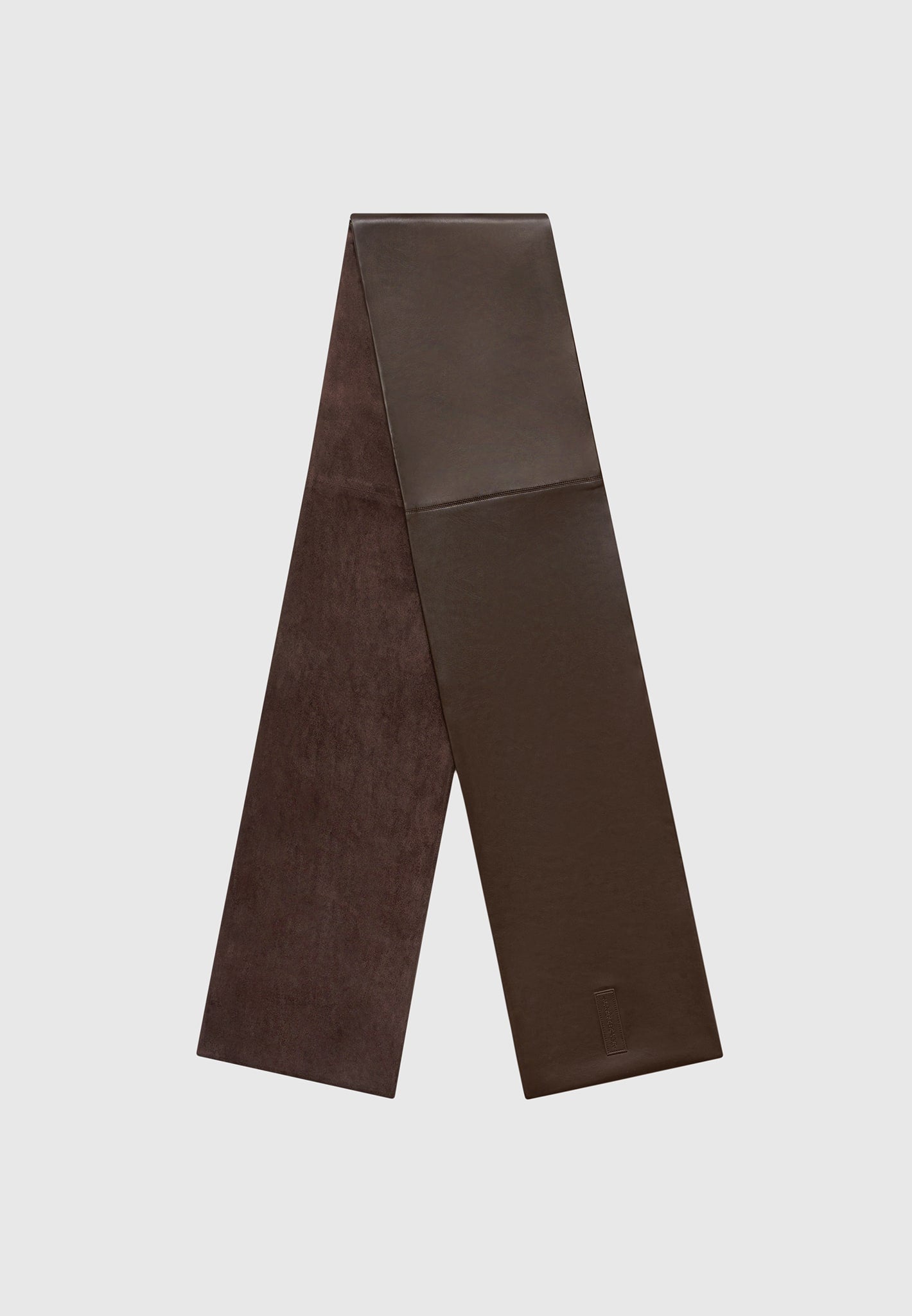 Melia - Reversible Leather & Suede Scarf - Brown