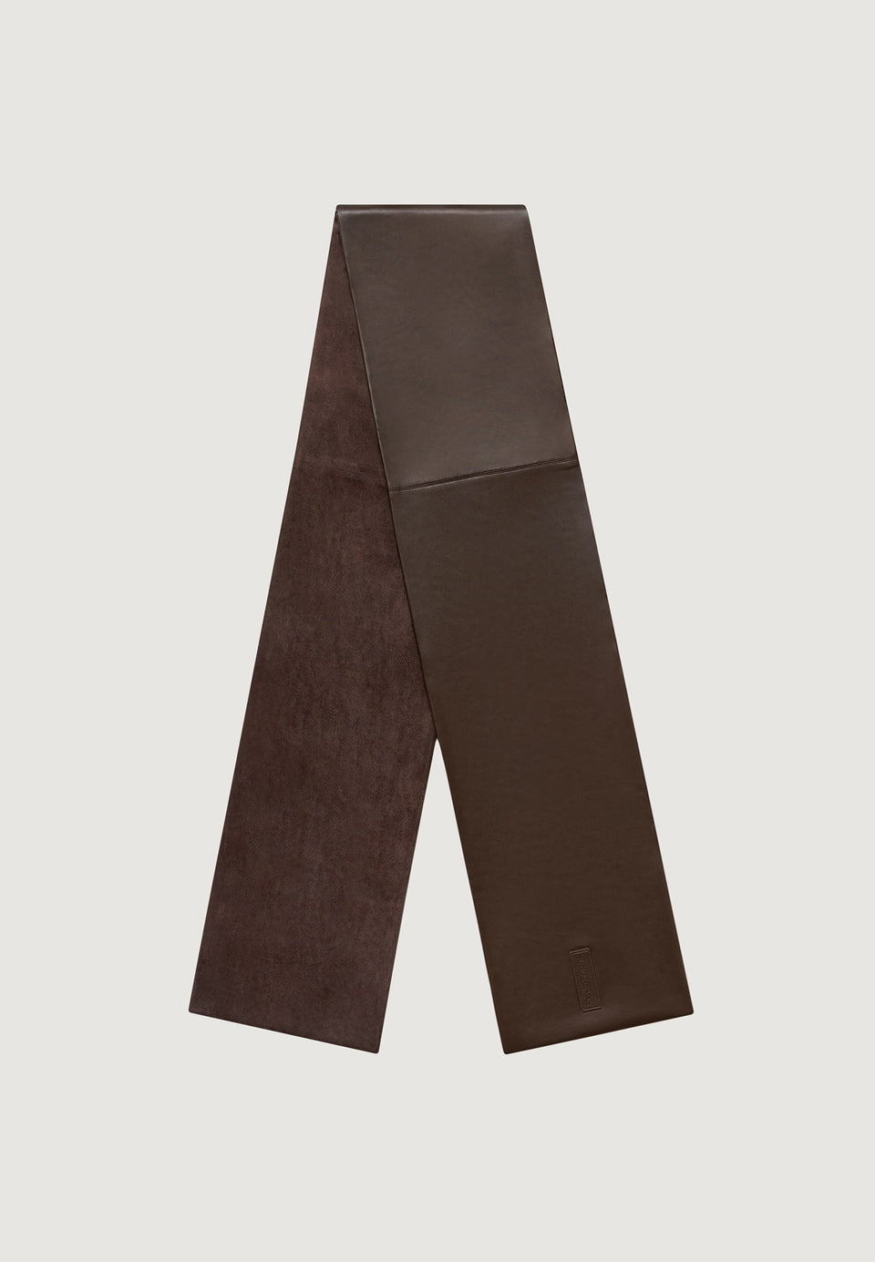 melia-reversible-leather-suede-scarf-brown