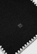 Aube - Blanket Stitch Wool Scarf - Black