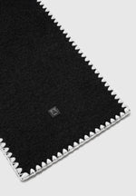 Aube - Blanket Stitch Wool Scarf - Black