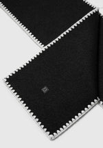 Aube - Blanket Stitch Wool Scarf - Black