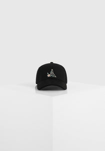 Floral Eiffel Suede Contrast Cap - Black