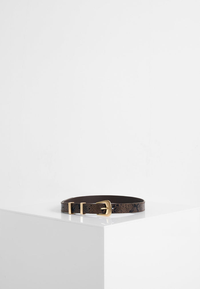 Lilian - Python Belt - Brown/Gold